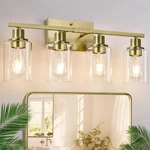 4 Bathroom Fixtures, Brass Vanity Lights For With Clear .... Fixed Price $60.59.
