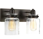 Progress Lighting Calhoun Collection 2 Glass Farmhouse Bath Vanity. Fixed Price $46.19.
