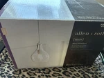 Allen And Roth Mini Pendant Brushed Nickel Finish Clear Glass Shade 1-LIGHT. Fixed Price $49.95.