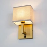 Yosoan Linen Boho Fabric Wall Sconce With Off Switch, 1-LIGHT Brass Vanity.... Fixed Price $75.09.