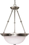 Nuvo 3 Light Led Brushed Nickel Alabaster Glass Es Pendant/chandelier $270. Fixed Price $95.99.