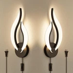 Modern Led Wall Lamps For Bedroom Set Of 2 Black Plug In Light Fixtures 10W. Fixed Price $74.34.