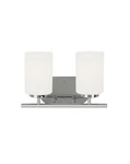 Generation Lighting 2LIGHT Wall/bath, Chrome W/ Etch White Glass 41161-05 Nib. Fixed Price $54.00.