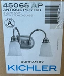 Kichler 45065AP 2-LIGHT Bath Fixture. Fixed Price $49.99.