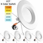 Luxrite 5/6 Inch Led Recessed Downlight Color Options 2700K-5000K Etl 4-PACK. Fixed Price $62.99.