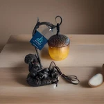 Elk Home Squirrel Acorn Table Lamp Rustic Resin Glass Amber 120V E12 Bulb. Fixed Price $155.00.