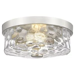Flush Mount Ceiling With Water Ripple Glass Shade, Modern 2-LIGHT Ceili.... Fixed Price $83.48.