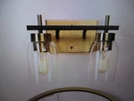 Zevni 12 In. Modern 2-LIGHT Brass Gold Bathroom Vanity Black. Fixed Price $42.46.
