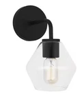 Generation Lighting Jett 6 Vanity Wall Sconce Black W/ Clear Glass Shade. Fixed Price $18.63.