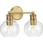 Progress Lighting Hansford 15-1/2 In. 2-LIGHT Gold Vintage Brass Vanity. Fixed Price $39.99.