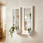 Wood Sconce Candle Holder Set Of 2, Rustic Wall-mount Mirrored Ho.... Fixed Price $42.19.