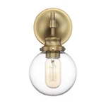 Savoy House 1-LIGHT 10" Wall Sconce, Natural Brass/clear Orb M90024NB. Fixed Price $39.99.