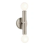 Brushed Nickel Two Light Wall Sconce From The Torche Collection. Fixed Price $149.99.