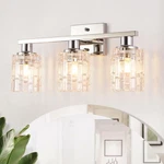 3 Silver Chrome Bathroom Vanity Over Mirror, Modern Lighti.... Fixed Price $97.21.