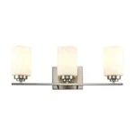 Bel Air Mod Pod 22 In. 3-LIGHT Brushed Nickel Vanity W Frosted Glass. Fixed Price $49.99.