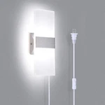 Trlife Wall Sconce Plug In, Modern 1 Pack, SILVER-6000K Cool White. Fixed Price $27.65.