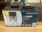 Hampton Bay Regan Wall Sconce Espresso Glass Metal 5". Fixed Price $24.95.