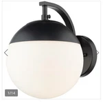 Golden Lighting Dixon Sconce, Black/opal Glass And Cap 3218-1WBLK-BLK. Fixed Price $47.00.