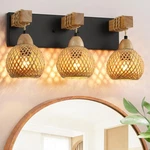Lmnlvn Farmhouse Bathroom Fixture, 3-LIGHT Boho Vanity Light, Bamboo Ba.... Fixed Price $105.22.