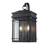 Hampton Bay Broward 17 In. 2-LIGHT Black Outdoor Wall Fixture With Clear. Fixed Price $45.99.