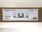 Hampton Bay Darlington 20.88IN. 3LIGHT Brushed Nickel Vanity Frosted Glass. Fixed Price $48.95.