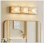 Tribesigns 3-LIGHT Vanity Fixtures, Curved Cloud Glass Lampshades Gold Copper.... Fixed Price $45.99.