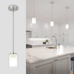 Single Kitchen Island Light Vintage Hanging Dual Glass Pendant. Fixed Price $48.99.