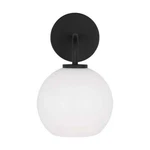 Generation Lighting Orley 6.25 In. Midnight Black Vanity Sconce Milk Glass. Fixed Price $13.29.