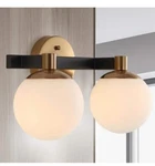 Jonathan Modernist Globe 15.25 In. Brass Gold/black Metal Led Vanity Light. Fixed Price $69.97.