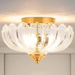 Ceiling Light, Vintage Fixtures Transparent Glass Shade 9.8 Inch Semi F.... Fixed Price $85.12.