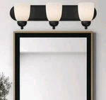 Bel Air Lighting Reed 24 In. 3-LIGHT Black Vanity Frosted Glass New. Fixed Price $24.95.