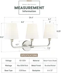 Bathroom Fixtures, Brushed Nickel Vanity Lights With Flared White Fabric. Fixed Price $30.00.