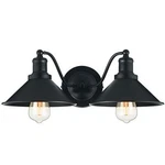 Wall Sconce Vanity For Kitchen Bathroom Black 2-LIGHT Ic Instant Coach. Fixed Price $42.68.