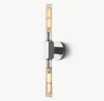 Restoration Hardware "cannele Linear Wall Sconce" Polished Nickel. Fixed Price $225.00.