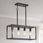 Dining Room Light Fixture 4 Black Farmhouse Chandelier Modern Kitchen I.... Fixed Price $90.91.