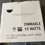 Trans Globe Led Disk Light 7.5 15W 3000K Dimmable Flush Mount Ceiling. Fixed Price $12.99.