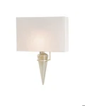 Currey & Company 5204 Larsen Nickel Wall Sconce White Shade Lighting. Fixed Price $349.99.