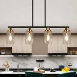 Island Lights For Kitchen, 4-LIGHT Farmhouse Dining Room Fixtures Over .... Fixed Price $167.91.
