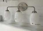 Ikea Vallmora Wall Lamp, 3-SPOTS, Nickel Plated, White 23X 11X6". Fixed Price $99.99.