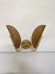 Dual Curved Wall Sconce Mid Century Lighting Shades Hand Crafted. Fixed Price $159.71.