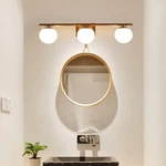 Yhtlaeh New Bathroom Vanity 3 Lights Fixtures Brushed Brass Milk White .... Fixed Price $79.95.