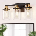 Bathroom Lights 3 17INCH Black Gold Clear Glass Vanity Doresshop Fixtures. Fixed Price $59.00.