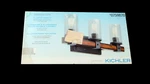 The Kichler Distressed Black With Wood Finish 3-LIGHT Vanity, Included Bulbs.. Fixed Price $120.00.