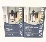 Lot Of 2 Hampton Bay Turner 13.5 In. Matte Black Outdoor 1-LIGHT Wall Sconce. Fixed Price $91.99.