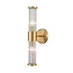 Mid-century Wall Sconces Brass Glass Rod 2-LIGHT Vanity Light.... Fixed Price $156.28.