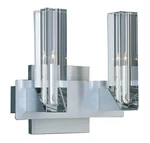 Nos ET2 Alpha-v Light Wall Lamp Aluminum & Crystal Shades Sconce Fixture. Fixed Price $79.00.