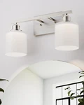 Bathroom 2-LIGHT, Brushed Nickel Vanity Lights Fixtures, Modern. Fixed Price $56.99.