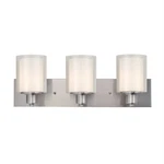 Penn Stainless Steel Vanity Silver Satin Nickel 3-LIGHT. Fixed Price $122.31.