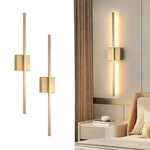 Wall Sconces Set Of Two, Led Dimmable Lighting, Brushed Gold Mod.... Fixed Price $123.96.