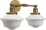 Pathson 2-LIGHTS Milk White Glass Wall Sconce Lights, Modern Classic Brass. Fixed Price $165.62.